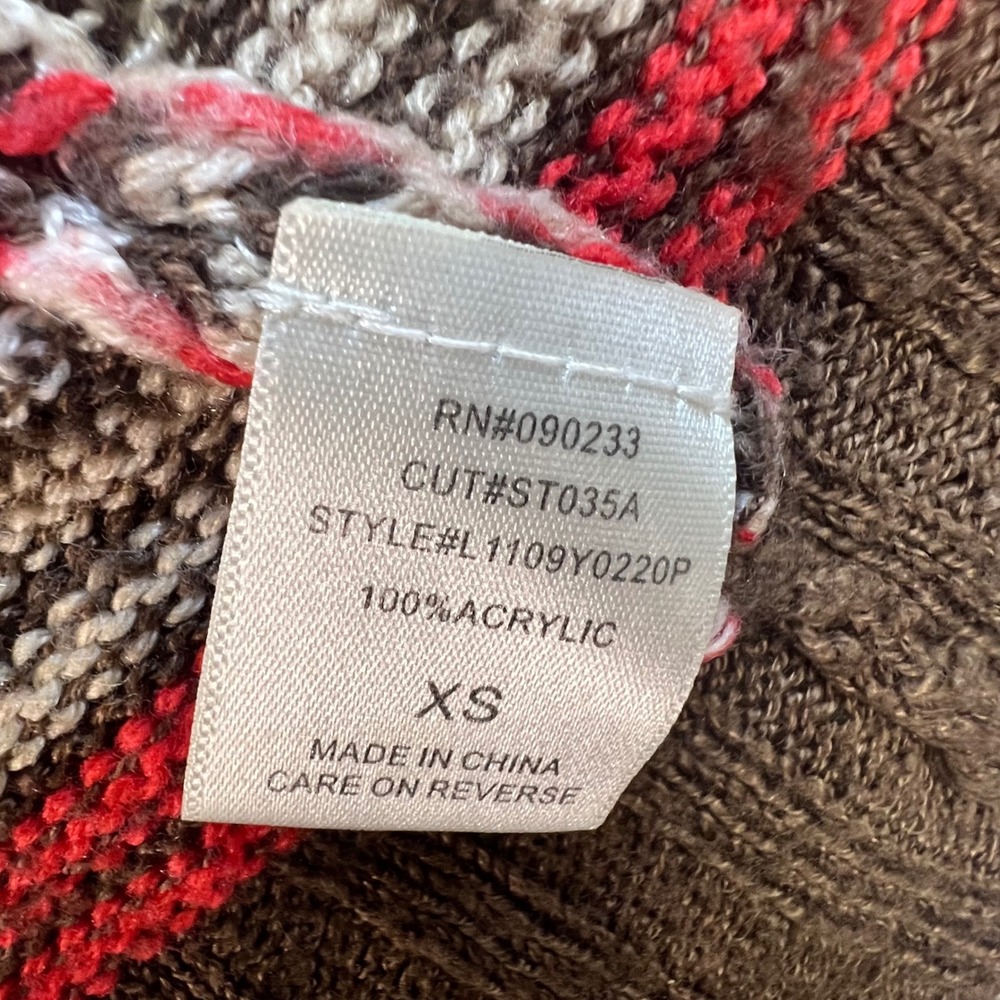 Kirra XS Southwestern Striped Open Front Cardigan Boho Festival Hippie‎ Indie - Picture 5 of 6